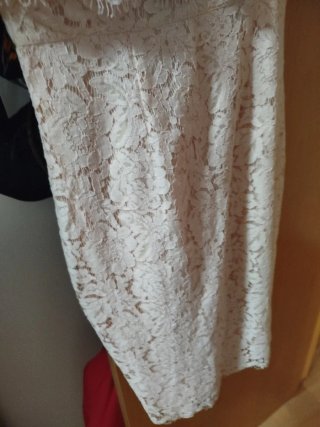 Vestido rosa palo encaje nuevo con etiqueta