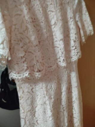 Vestido rosa palo encaje nuevo con etiqueta