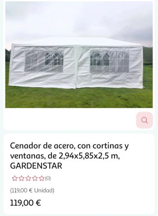 Cenador GARDENSTAR 2,94x5,85x2,5m