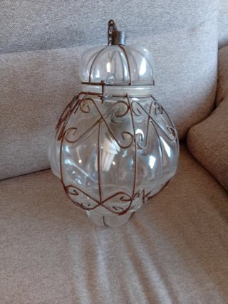 Lámpara cristal soplado italiano