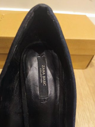Zapatos tacón alto ante azul
