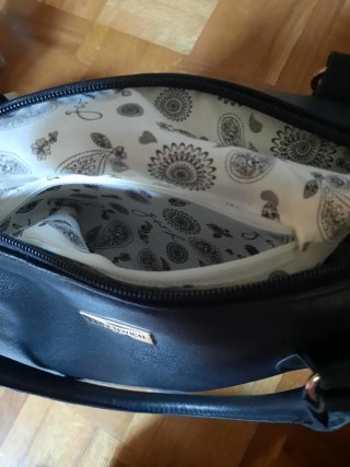 Bolso de Hombro Greenwich Negro y Beige