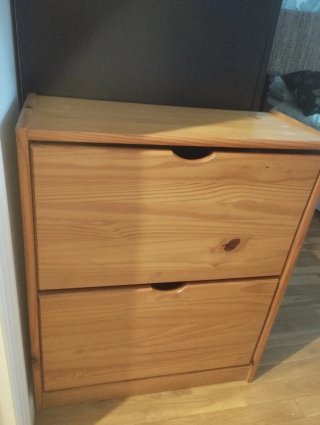 Zapatero madera 2 cajones abatibles