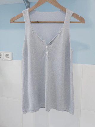 Jersey tirantes plateado S/M