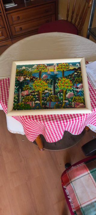 Cuadro Naif Paisaje Tropical