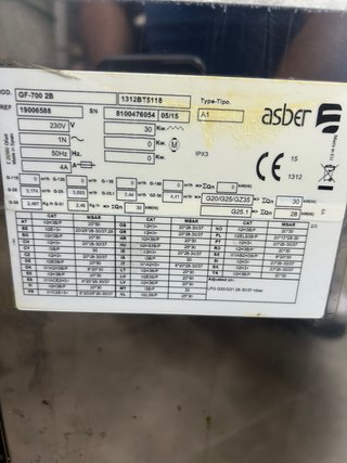 Freidora doble gas Asber