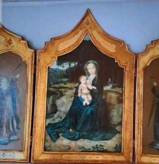 Tríptico antiguo óleo sobre madera