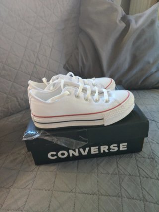 Converse Niña Plataforma Blancas