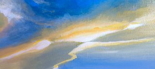 Cuadro acrílico cielo azul y amarillo