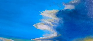 Cuadro acrílico cielo azul y amarillo