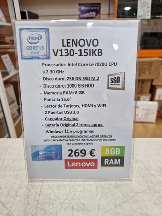 Portátil Lenovo V130-15IKB Intel Core i3