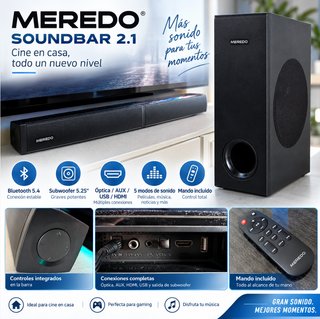Barra de sonido MEREDO 2.1 + Subwoofer Bluetooth