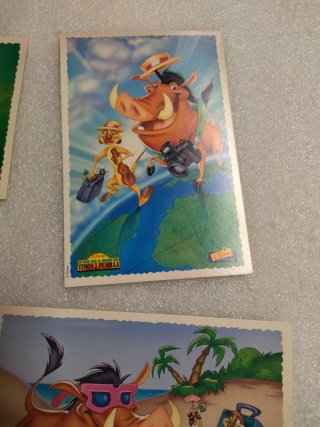4 Cartoline Pubblicità VHS Timon e Pumba Disney