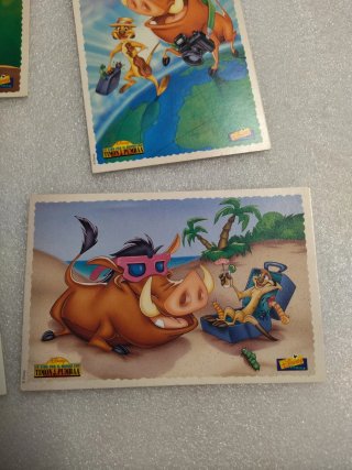 4 Cartoline Pubblicità VHS Timon e Pumba Disney