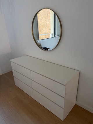 Cómoda MALM 6 cajones blanca 160x78 cm