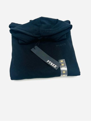Felpa Pyrex Nera Cappuccio Tg. M Nuova