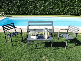 Sedia da Giardino con Braccioli Acciaio Antracite