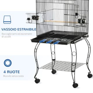Jaula para Aves de Interior de Madera con Bandeja,