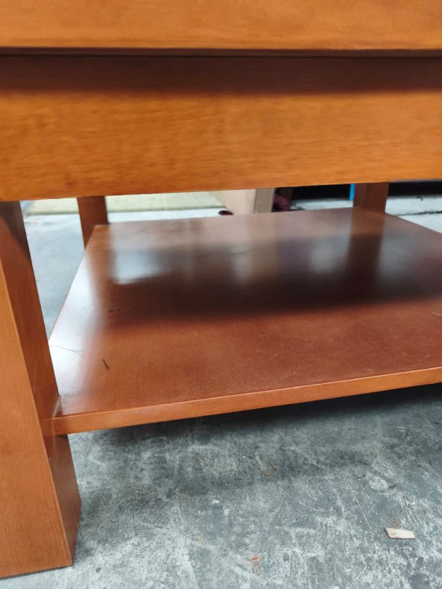Mesa de centro elevable madera y cristal