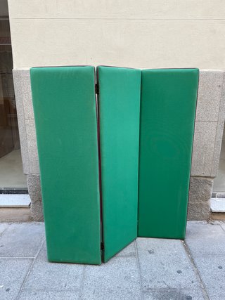 Biombo 3 paneles tela verde