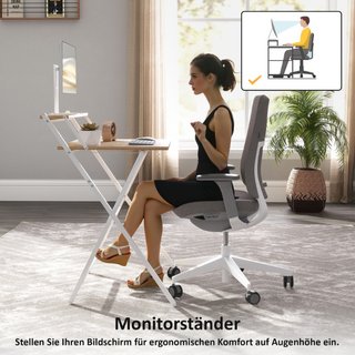 Escritorio con soporte para monitor, mesa de compu