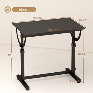 Mesa de dibujo, ajustable en altura y ángulo, con
