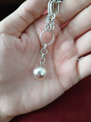 Cadena Plata Ley 925 con Colgante Bola.
