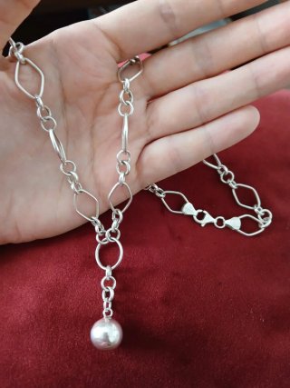 Cadena Plata Ley 925 con Colgante Bola.