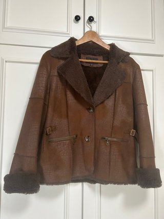 Chaqueta Piel Vuelta Marrón Talla 42