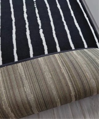Alfombra Ikea Rayas Blancas Negra