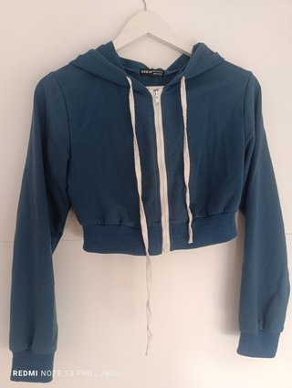 Sudadera Corta Azul Cremallera Shein Talla XS