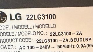 LG TV 22 Negra