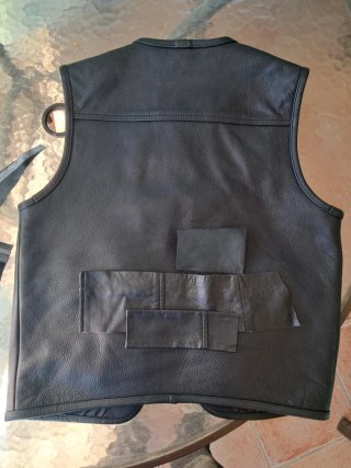 Chaleco de Piel Negro Hombre