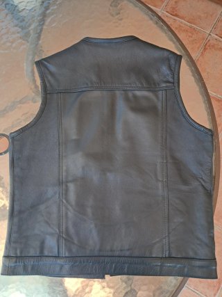Chaleco de Piel Negro Hombre