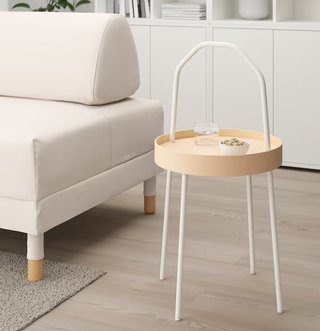 Mesa auxiliar IKEA BURVIK madera y metal
