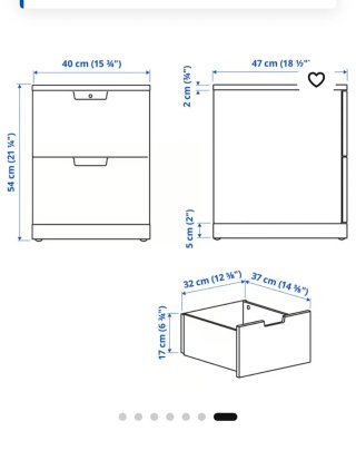 2 Mesitas Noche Ikea Nordli Blancas 2 Cajones