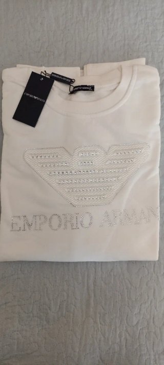 Sudadera Emporio Armani Blanca XXL con Pedrería