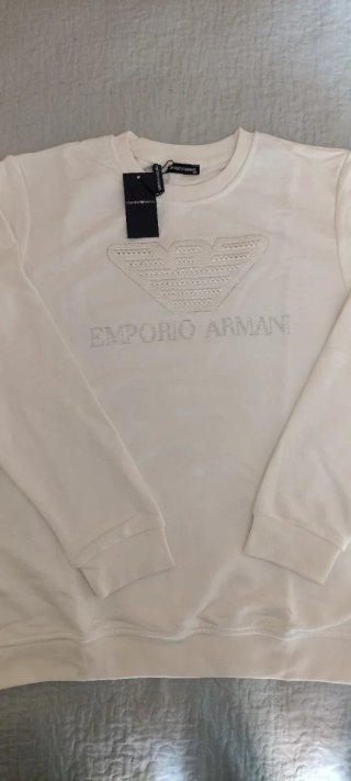 Sudadera Emporio Armani Blanca XXL con Pedrería