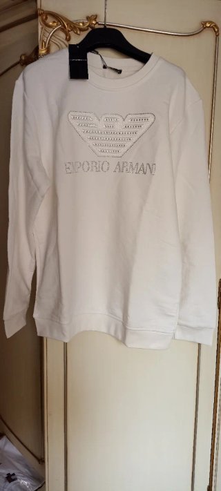 Sudadera Emporio Armani Blanca XXL con Pedrería