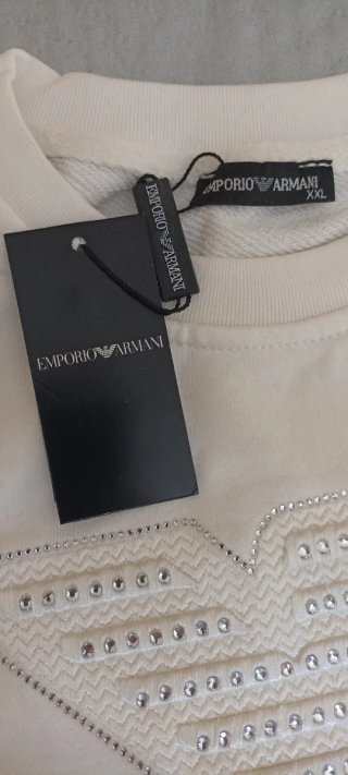 Sudadera Emporio Armani Blanca XXL con Pedrería