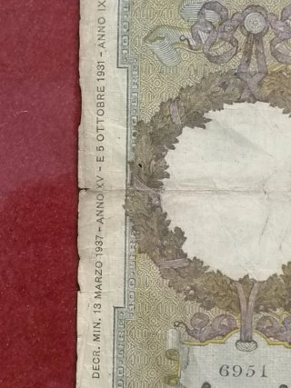 Banconota 100 Lire Banca d'Italia 1937