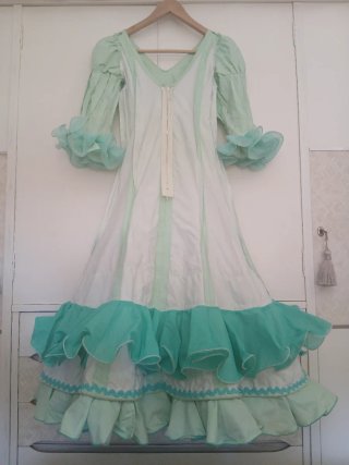 Traje Flamenca Niña Verde Agua