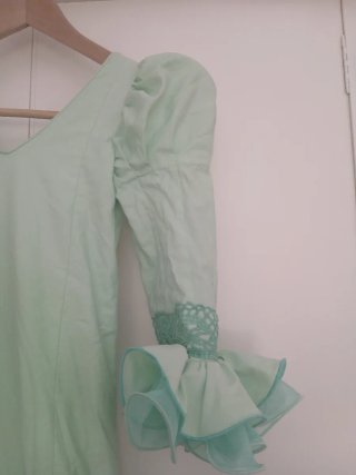 Traje Flamenca Niña Verde Agua