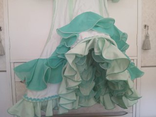 Traje Flamenca Niña Verde Agua