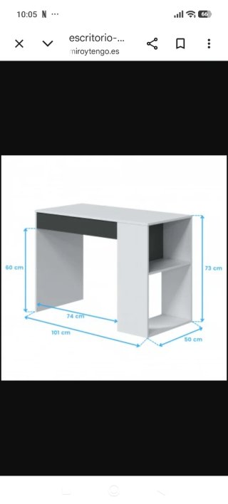 Mesa escritorio blanca con cajón