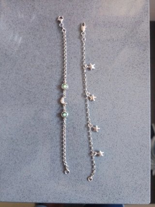 Pulseras Plata Ley 925 Luna y Estrellas