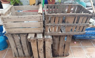 Cajas de madera antiguas para fruta