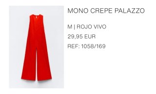 Mono Crepe Palazzo Zara Rojo