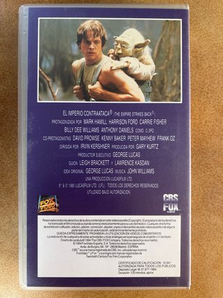VHS El Imperio Contraataca (Star Wars)