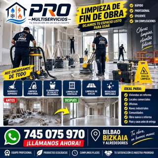 Limpieza profesional de fin de obra y reformas